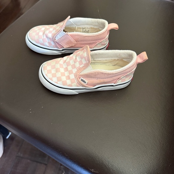 Vans Kids Pink Checkered Slip-On Shoes Toddler Sz 8 - Picture 6 of 8